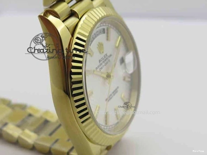 MiroTime 0427 Cozy Day-Date 40mm 228238 YG Noob 1:1 Best Edition Silver Dial On YG President Bracelet A 3710